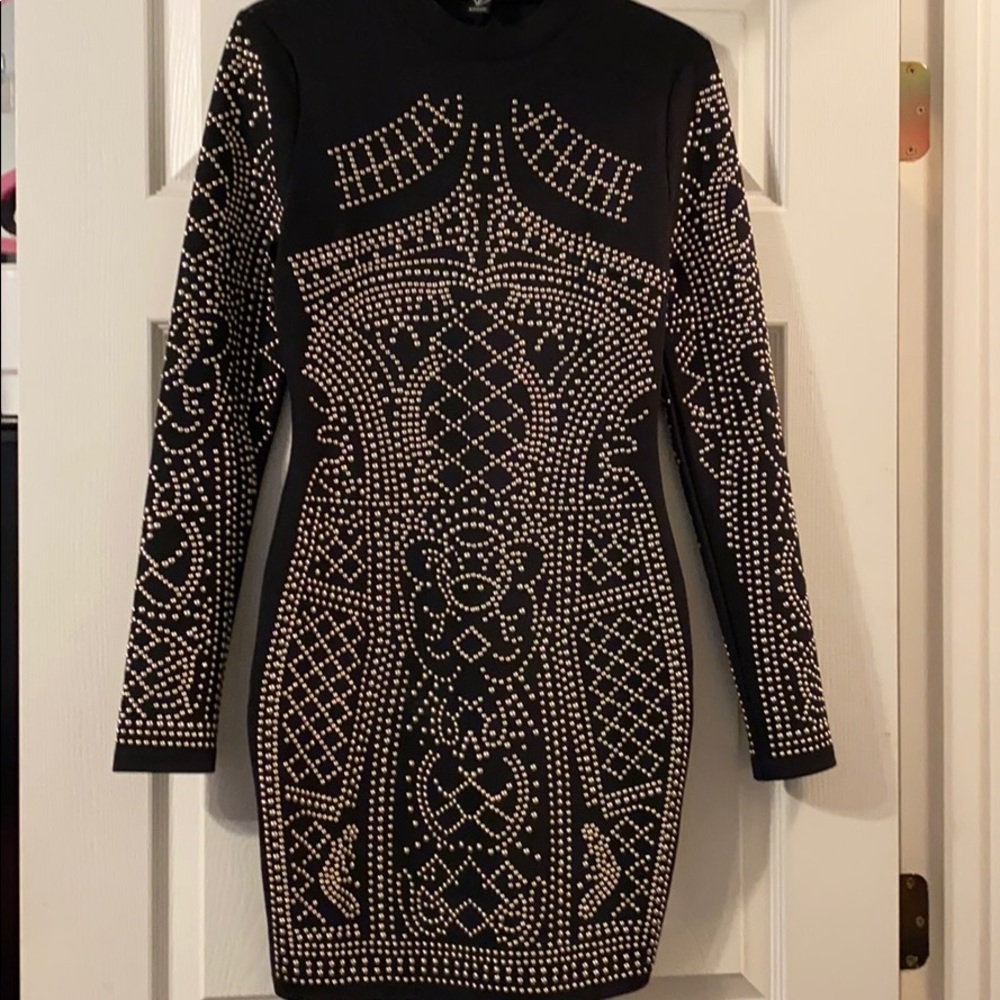 All black detailed dress